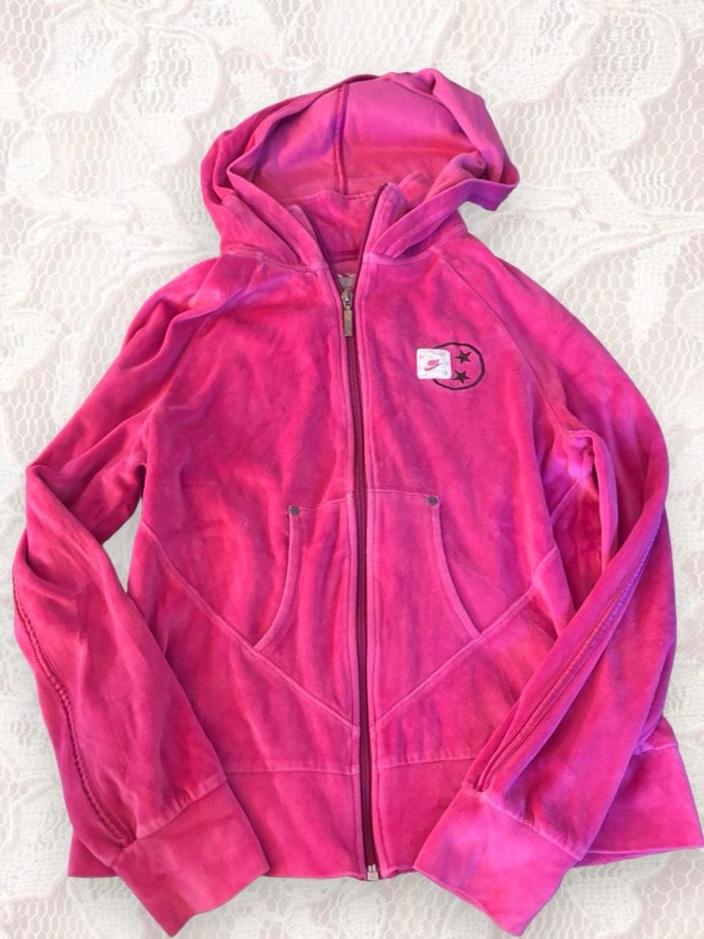 Vintage 2000s pink Nike velour zip